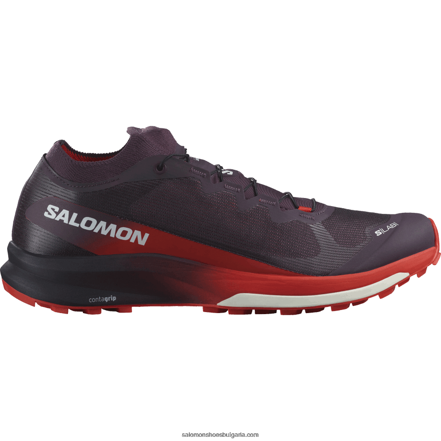 Salomon2V4DZ1508 дамски маратонки за пътека - s/lab ultra 3 слива перфектно/огнено червено/бяло