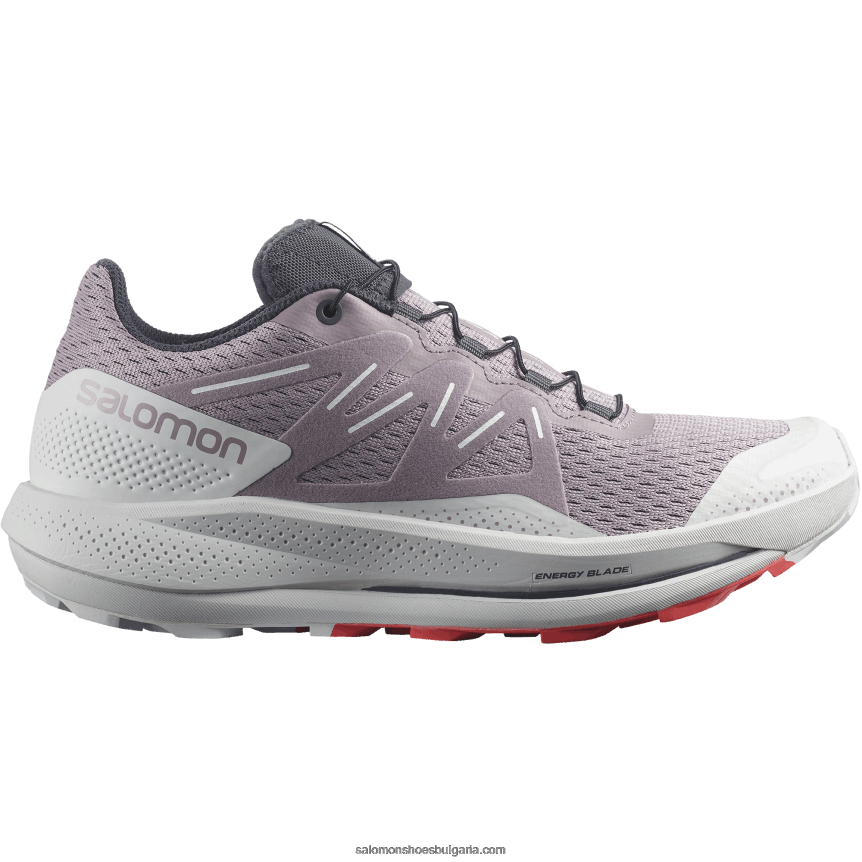 Salomon2V4DZ1512 дамски маратонки за пътека - pulsar trail пъдпъдък/лунна скала/червен мак