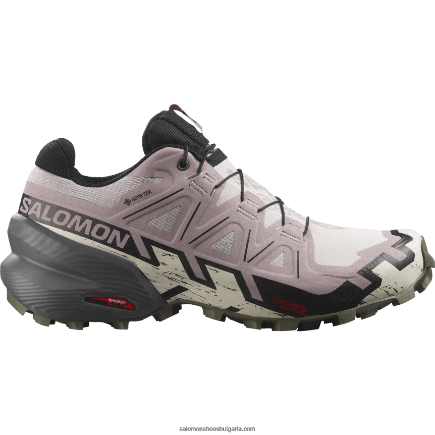 Salomon2V4DZ1515 дамски маратонки за пътека - speedcross 6 gore-tex пепел от рози/черна/маслинова нощ