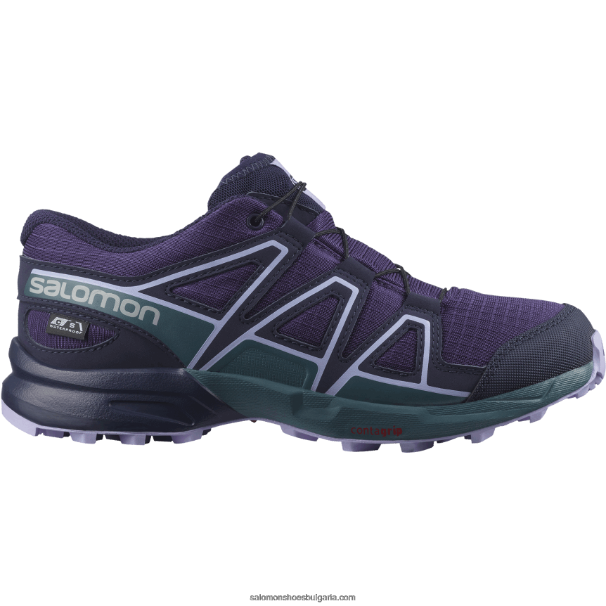 Salomon2V4DZ1345 junior - детски обувки - speedcross clima водоустойчиви грозде/зелена патица/лавандула