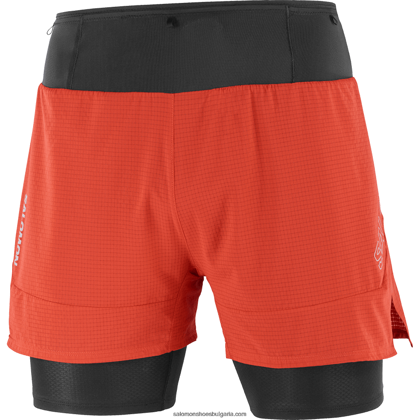 Salomon2V4DZ293 мъжки къси панталони - sense aero 2в1 огнено червено