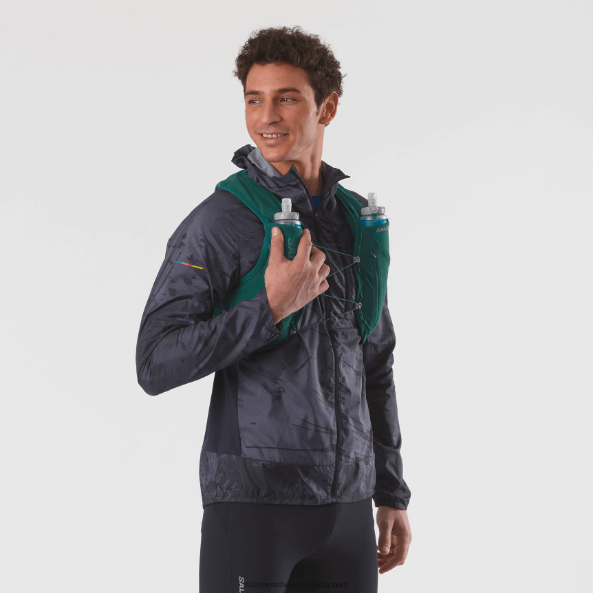 Salomon2V4DZ322 мъжка жилетка за бягане с включени колби - adv skin 5 тихоокеански