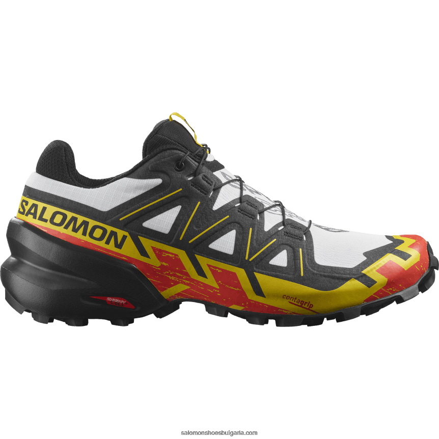 Salomon2V4DZ1451 мъжки маратонки за пътека - speedcross 6 бяло/черно/имперско жълто